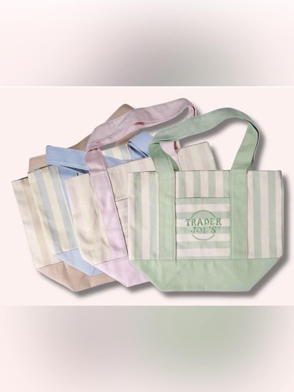 Trader Joe’s Striped Mini Tote Bundle of 4